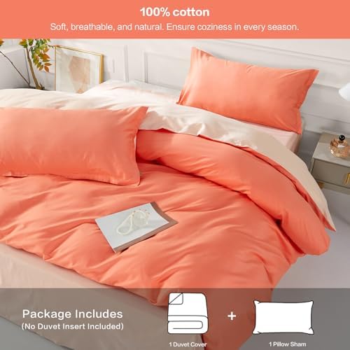 SAPHREAS Orange Duvet Cover Twin Set 2 Pieces