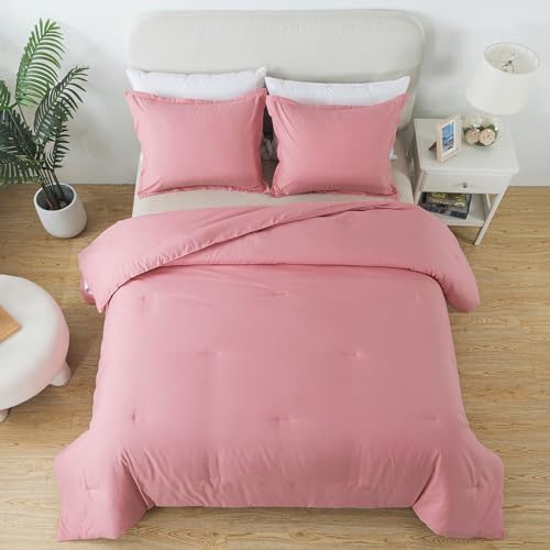 Caressma Queen Pink Comforter Set 3 PCS 1