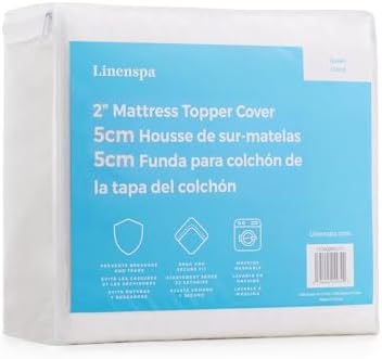 Linenspa 2 Inch Mattress Topper Cover - White