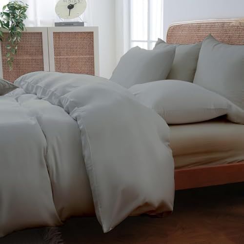 ARlinen Queen Duvet Cover Set 3 Piece with Zipper Closure