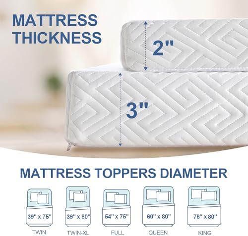 Eiayeebil 2 Inch Memory Foam Mattress Topper Twin XL