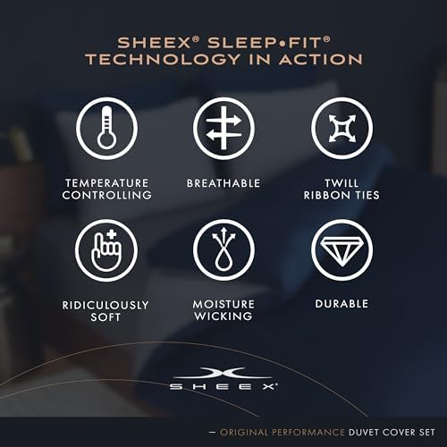 SHEEX Original Performance Cooling Duvet Cover Set Navy