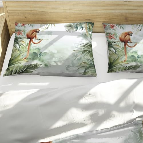 HOBBOY Tropical Plant Duvet Cover Set 3pc