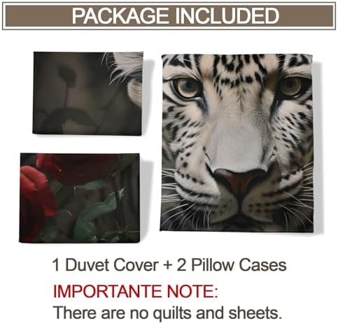 Leopard Rose Kids Duvet Cover Set Twin Size 3D Printed