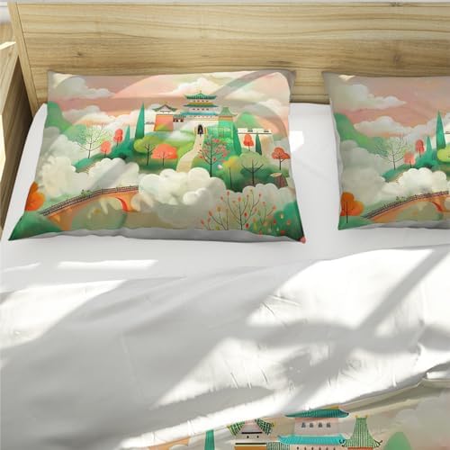 HOBBOY Anime Landscape Duvet Cover Set 3 Pieces Twin XL