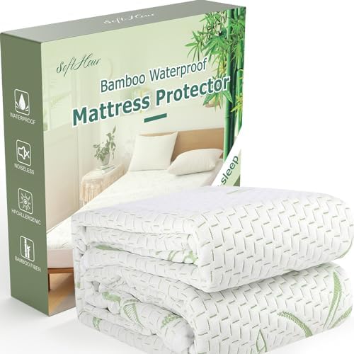 Cooling Bamboo Rayon Mattress Protector Twin Size 39x75 Waterproof Noiseless