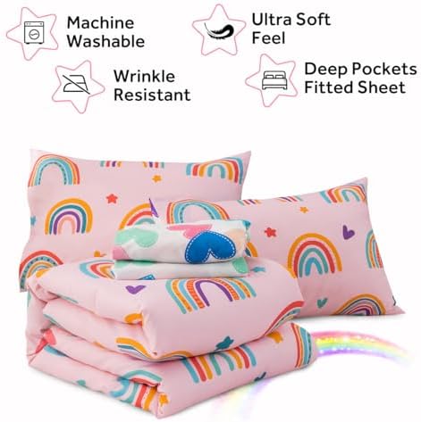 Holawakaka Boho Rainbow Bed in a Bag Set for Girls