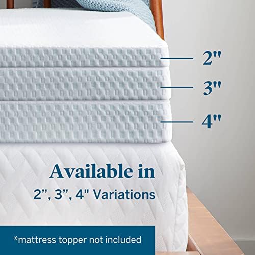 Lucid 2 Inch Mattress Topper Cover Twin - Zipper Closure - White