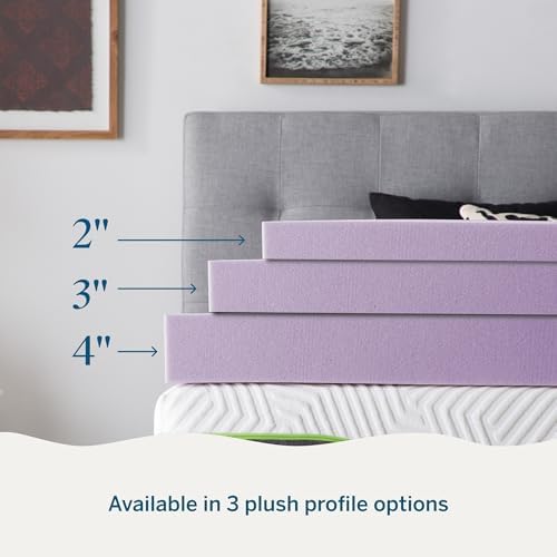 Lucid 3 Inch Lavender Memory Foam Mattress Topper - Full Size