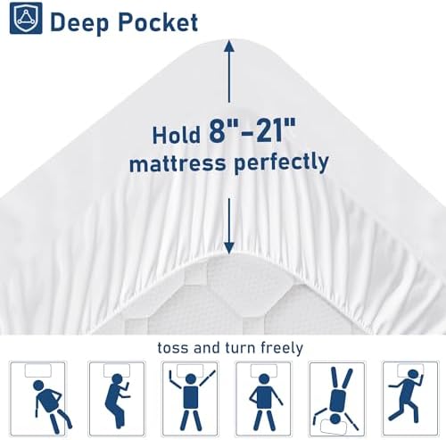 BedLuxury Twin XL Mattress Topper Cooling Plush Protector