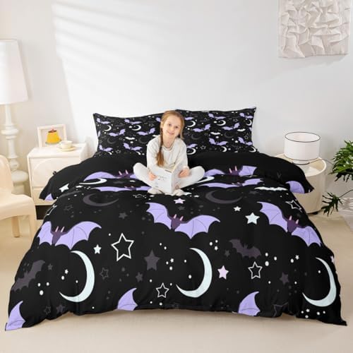 Halloween Bat Duvet Cover Set King Size