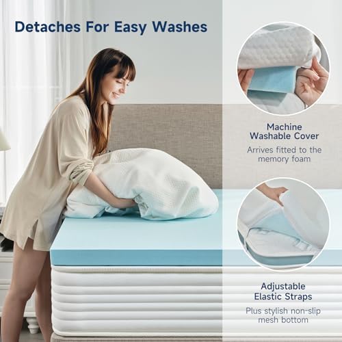 Z-Hom 3 Inch Cooling Gel Mattress Topper White