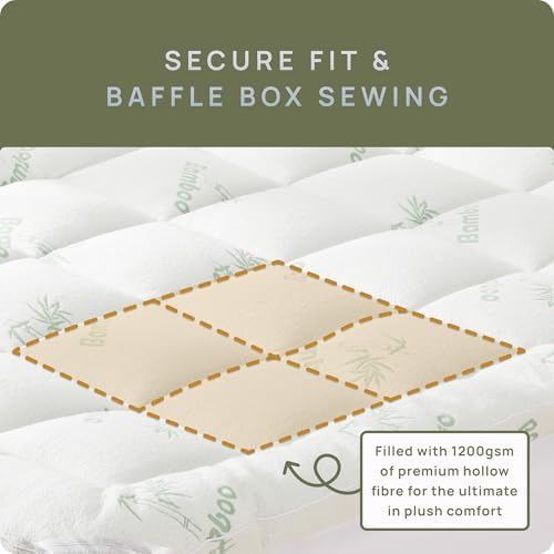 Cooling Mattress Topper Queen Size - Back Pain Relief