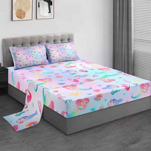 Pamnest Full Size Mermaid Bed Sheet Set