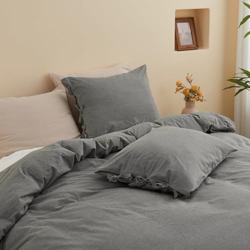 BISELINA King Duvet Cover Set 3pcs with Bowknot Ties