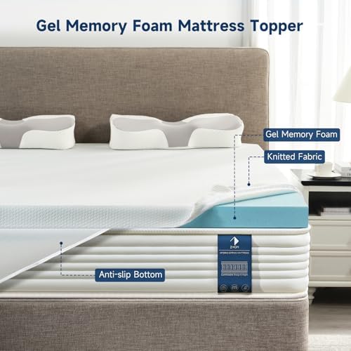 Z-Hom 3 Inch Cooling Gel Mattress Topper White