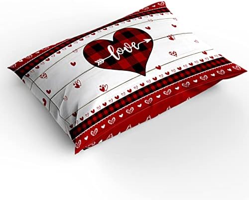 LooPoP Valentine Comforter Set Red Black Buffalo Plaid