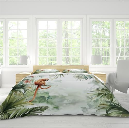 HOBBOY Tropical Plant Duvet Cover Set 3pc