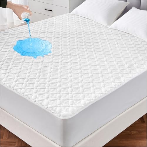 Lunsing Waterproof Full Mattress Protector with 6-16 in Deep Pockets