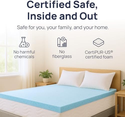 Sure2Sleep Gel Swirl Mattress Topper - 3 Inch Pressure Relief Cooling Comfort