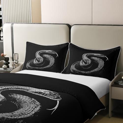 Feelyou 3D Snake Cotton Duvet Cover Set Queen Size