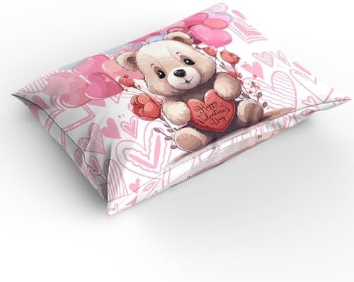 LooPoP Valentine Comforter Set Bear Pink Red
