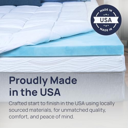 Sure2Sleep Gel Swirl Mattress Topper - 3 Inch Pressure Relief Cooling Comfort