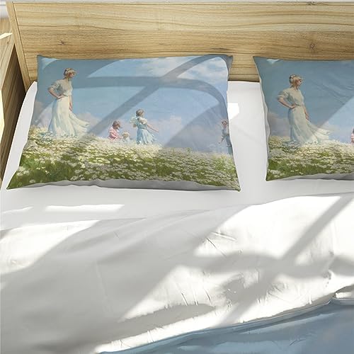 HOBBOY Blue Sky White Daisy Duvet Cover Set 3 Piece Twin XL
