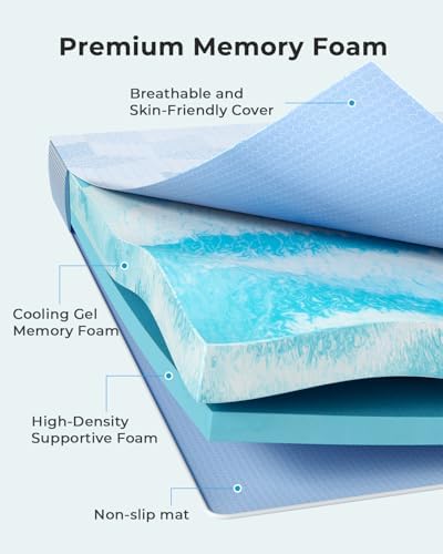 PERLECARE Firm Mattress Topper Full 3 Inch Cooling Memory Foam