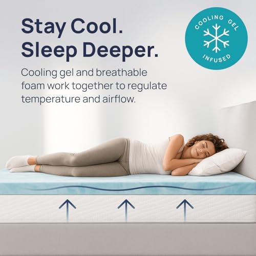 Sure2Sleep Gel Swirl Mattress Topper - 3 Inch Pressure Relief Cooling Comfort