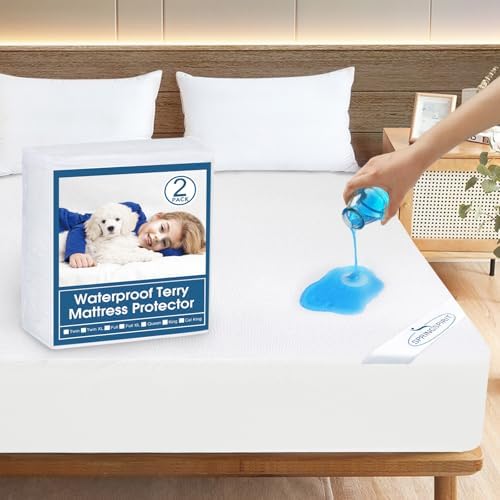 2 Pack Queen Mattress Protector Waterproof and Breathable