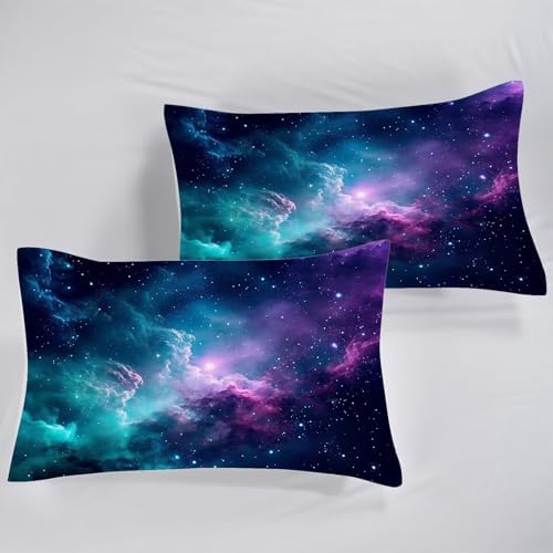 Blue Galaxy Sheet Set Twin Kids Starry Sky Bedding for Boys Girls
