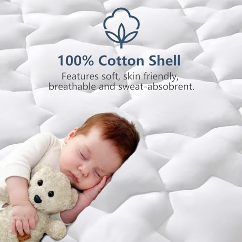CozyLux Twin Mattress Pad 450GSM Deep Pocket 39x75 White