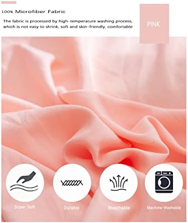 IHOUSTRIY Duvet Cover Set 3pcs with Zipper and Pom Poms