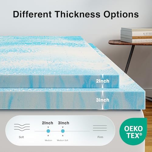 Novilla 3 Inch Cooling Gel Memory Foam Mattress Topper Twin 1