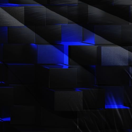 Nttopship Neon Blue Black Comforter Set King 1