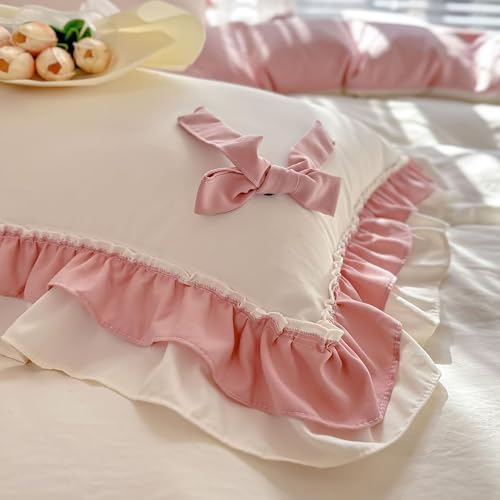 nstvifu Girls Romantic Bow Duvet Cover Set