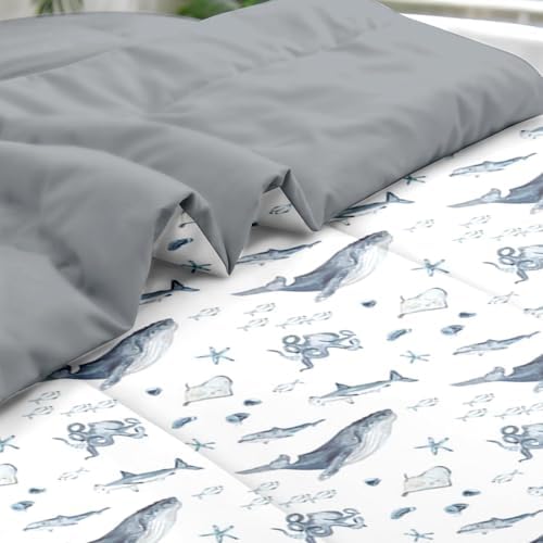 Pamnest Comforter Set Twin Size 5 Pcs Underwater Theme Bedding