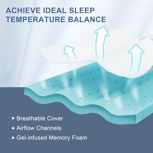 Eiayeebil 2 Inch Memory Foam Mattress Topper Twin XL