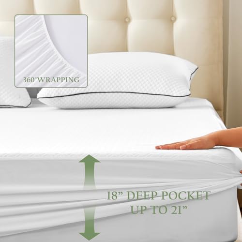 100 Waterproof Bamboo Mattress Protector with Deep Pocket