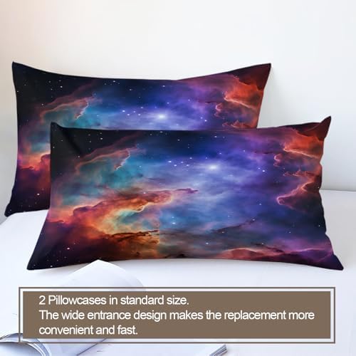 Space Galaxy Duvet Cover Set for Kids and Adults