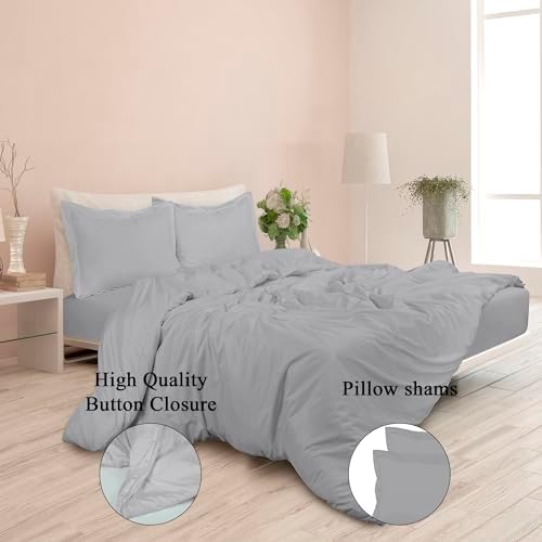 ROYALE Silver Duvet Cover Queen 3 Piece Set 1