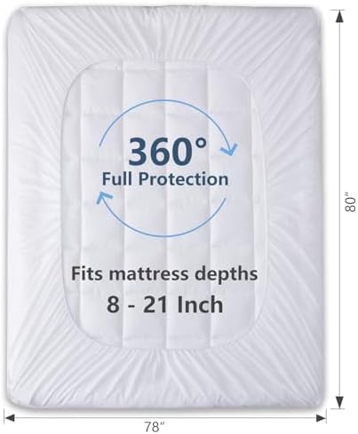 CozyLux King Size Cooling Mattress Topper 8-21 Deep