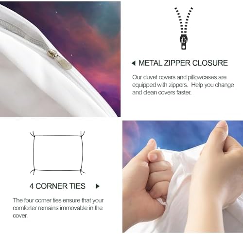 Space Galaxy Duvet Cover Set for Kids and Adults