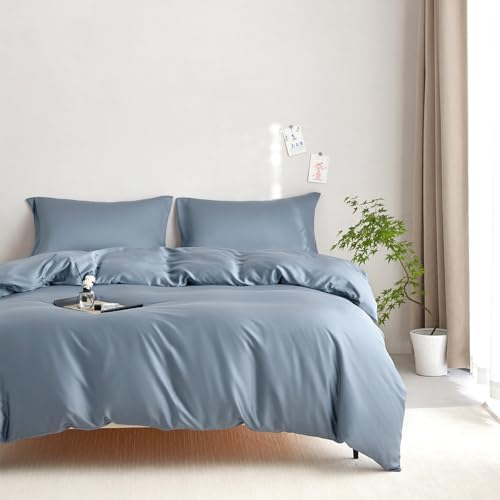 DCSKY Twin Size Tencel Duvet Cover Set 3-Piece