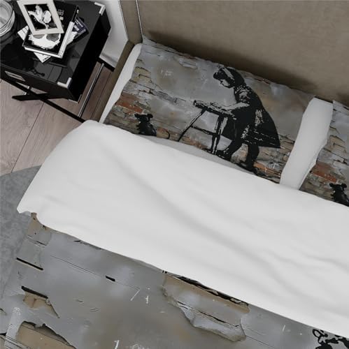 MUKULING Retro Cutie Duvet Cover Set 3 Pieces Twin XL