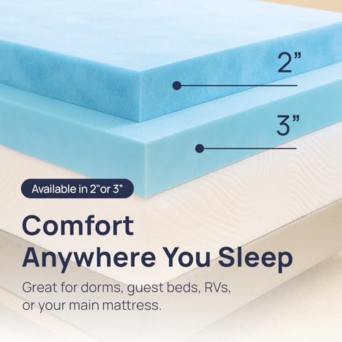Sure2Sleep Gel Swirl Mattress Topper - 3 Inch Pressure Relief Cooling Comfort