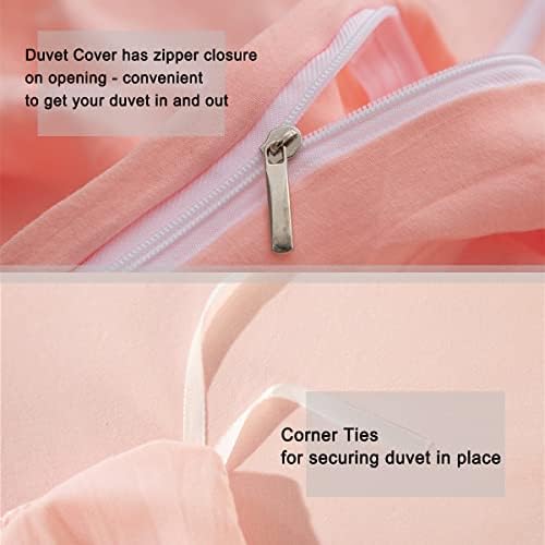 IHOUSTRIY Duvet Cover Set 3pcs with Zipper and Pom Poms