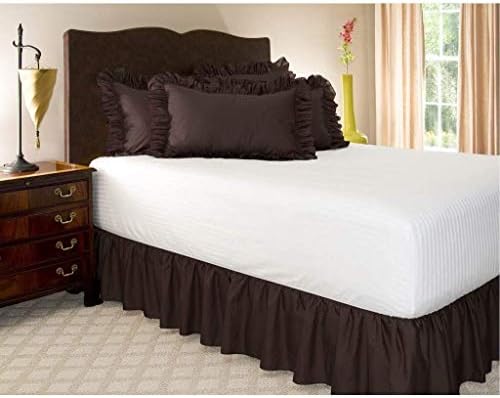 Neem Linen Ruffle Gathered Bed Skirt - Queen Size 6 Inch Drop