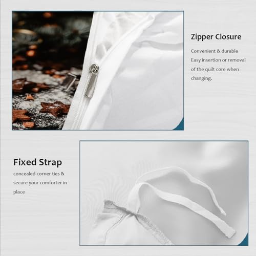 RIVINE New Year Christmas Duvet Cover Set 3 Pieces Gift